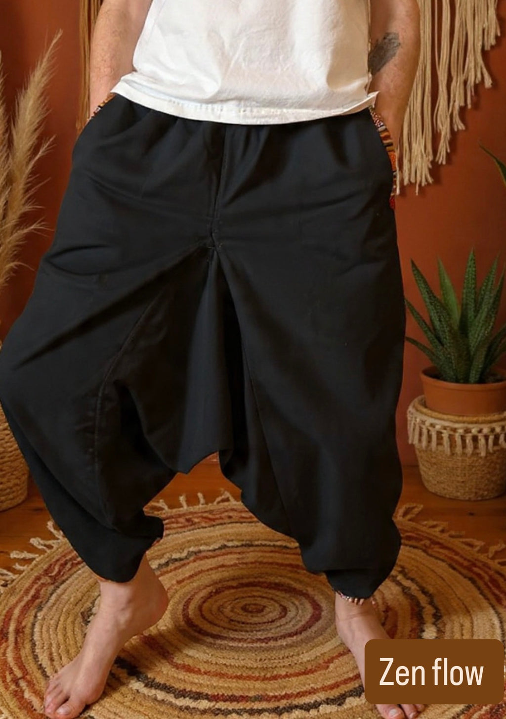 Deep Black Harem Pants